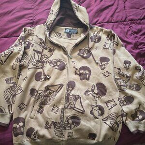 Niko Smoking Skeletons Full Zip Hoodie-2XL